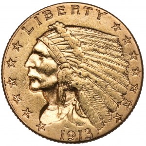 USA, 2 1/2 dolara 1913, Philadelphia - Głowa Indianina