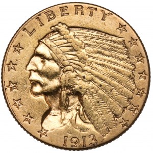USA, $2 1/2 1913, Philadelphia - Indian head