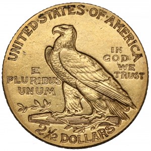 USA, 2 1/2 dolara 1908, Philadelphia - Głowa Indianina