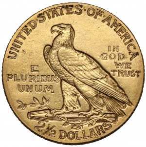 USA, $2 1/2 1908, Filadelfia - Testa di indiano