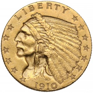 USA, 2 1/2 dolara 1910, Philadelphia - Głowa Indianina