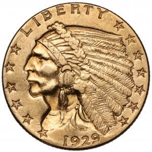 USA, 2 1/2 dolara 1929, Philadelphia - Głowa Indianina