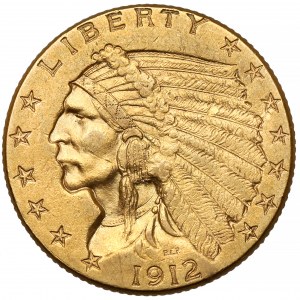 USA, 2 1/2 dolara 1912, Philadelphia - Głowa Indianina
