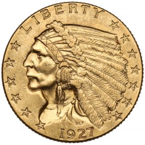 USA, 2 1/2 dolara 1927, Philadelphia - Głowa Indianina