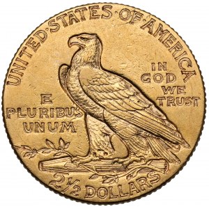 USA, 2 1/2 dolara 1909, Philadelphia - Głowa Indianina