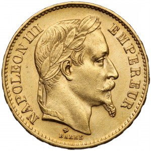 Francja, Napoleon III, 20 franków 1869-BB, Strasbourg