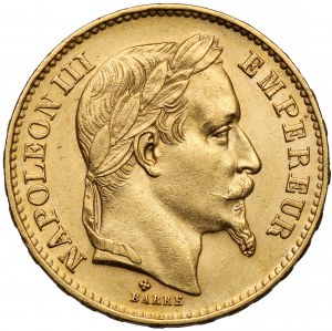 France, Napoleon III, 20 francs 1869-BB, Strasbourg