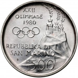 San Marino, 500 lira 1980 - Olympics, Boxers