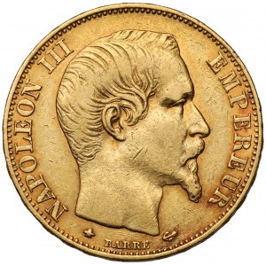 Francie, Napoleon III, 20 franků 1858-BB, Štrasburk