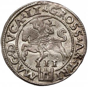 Zygmunt II August, Trojak Wilno 1562 - duża Pogoń