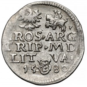 Stefan Batory, Trojak Wilno 1580 - III w OZDOBNEJ tarczy - b.rzadki