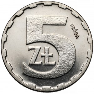 Próba NIKIEL 5 złotych 1986