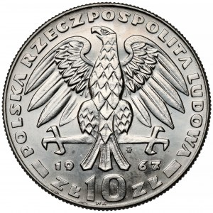 Próba NIKIEL 10 złotych 1967 Świerczewski - w czapce