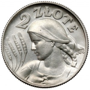 Kobieta i kłosy 2 złote 1925 z kropką, Londyn
