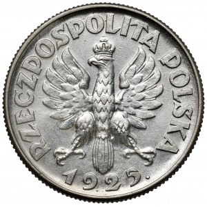 Kobieta i kłosy 2 złote 1925 z kropką, Londyn