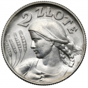 Kobieta i kłosy 2 złote 1925 z kropką, Londyn