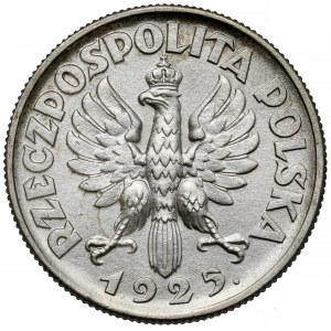 Kobieta i kłosy 2 złote 1925 z kropką, Londyn