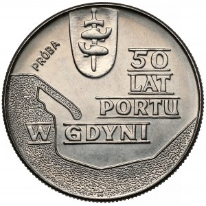 Próba NIKIEL 10 złotych 1972 Port w Gdyni - tło z deseniem