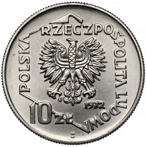 Próba NIKIEL 10 złotych 1972 Port w Gdyni - tło bez desenia