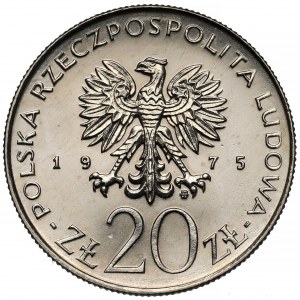 Próba NIKIEL 20 złotych 1975 Rok Kobiet - głowa