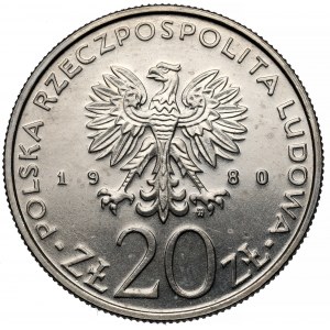 Próba NIKIEL 20 złotych 1980 XXII Olimpiada - znicz