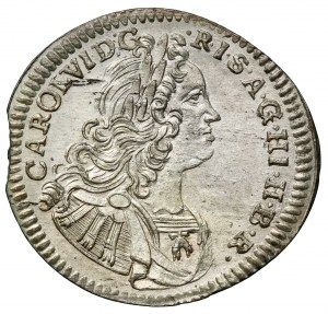 Sliezsko, Karol VI, 3 krajcara 1727, Wrocław