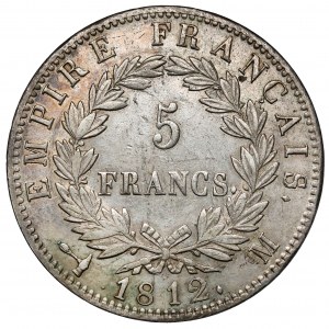 Francia, Napoleone I, 5 franchi 1812-M, Tolosa