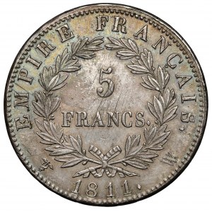 Francja, Napoleon I, 5 franków 1811-W, Lille
