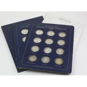 USA, Seria medali w SREBRZE - Gallery od Great Americans 1970-1971 (24szt)