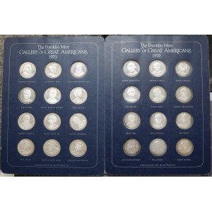 USA, Seria medali w SREBRZE - Gallery od Great Americans 1970-1971 (24szt)