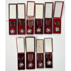 PRL, Srebrne Krzyże Zasługi z monogramem PRL - zestaw (10szt)
