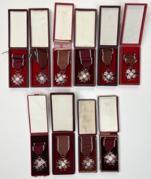 PRL, Silver Crosses of Merit with PRL monogram - set (10pcs)