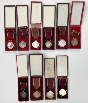 PRL, Silver Crosses of Merit with PRL monogram - set (10pcs)
