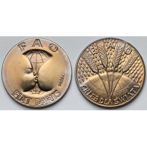 Próby CuNi 10 złotych 1971 FAO Kłosy i FAO Fiat Panis - zestaw (2szt)