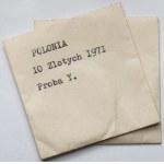 Próby CuNi 10 złotych 1971 FAO Kłosy i FAO Fiat Panis - zestaw (2szt)