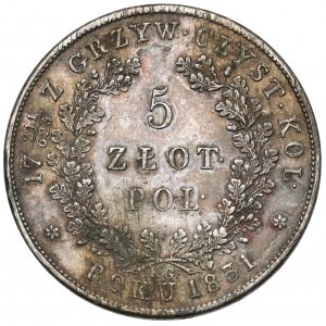 Powstanie Listopadowe, 5 złotych 1831 KG