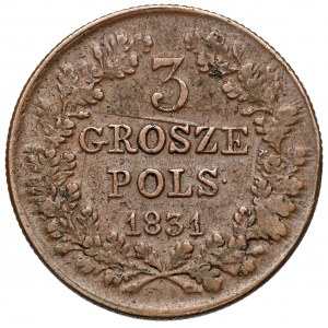 Powstanie Listopadowe, 3 grosze 1831 KG