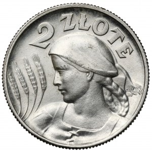 Kobieta i kłosy 2 złote 1925 z kropką, Londyn