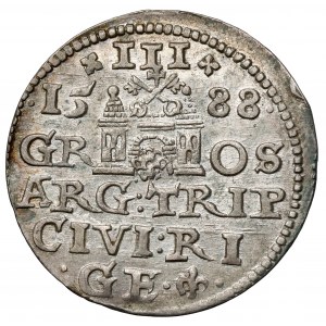 Zygmunt III Waza, Trojak Ryga 1588 - duża głowa
