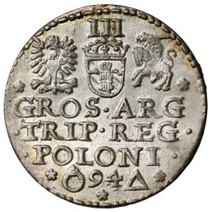 Zygmunt III Waza, Trojak Malbork 1594 - piękny