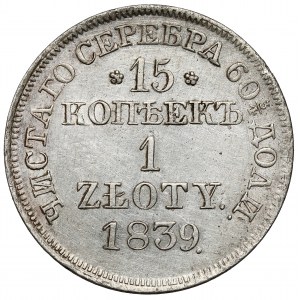 15 kopiejek = 1 złoty 1839 MW, Warszawa