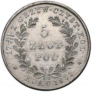Powstanie Listopadowe, 5 złotych 1831 KG