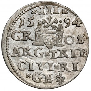 Zygmunt III Waza, Trojak Ryga 1594 - lilijka