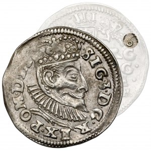 Zygmunt III Waza, Trojak Poznań 1596 - data przy herbach