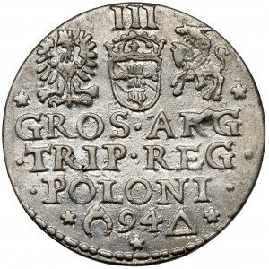 Zygmunt III Waza, Trojak Malbork 1594 - otwarty