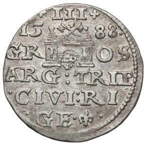 Zygmunt III Waza, Trojak Ryga 1588 - mała głowa