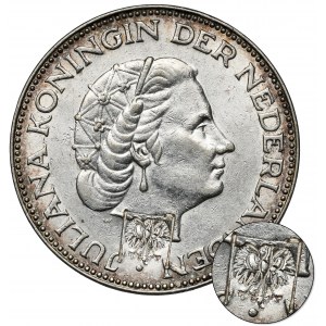 Holenderska Pomoc Polakom, 2-1/2 guldena 1959 - kontrmarka ORŁA POLSKIEGO