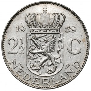 Holenderska Pomoc Polakom, 2-1/2 guldena 1959 - kontrmarka ORŁA POLSKIEGO