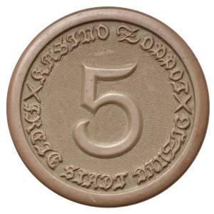 Wolne Miasto Gdańsk, Kasyno SOPOT (Zoppot) żeton - 5 guldenów