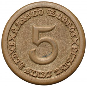 Wolne Miasto Gdańsk, Kasyno SOPOT (Zoppot) żeton - 5 guldenów